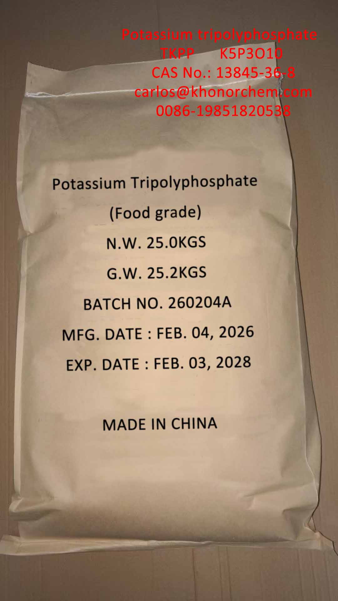 Potassium Tripolyphosphate (KTPP) Launched for Food & Industrial Use | High Purity Potassium Phosphate